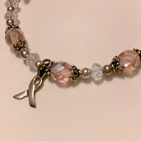 Swarovski crystal breast cancer awareness bracelet - Picture 2 of 4